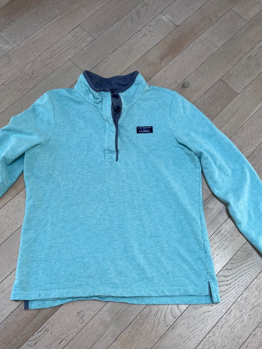 Vintage L.L. Bean 100% Cotton 1/2 Button Pullover Sunrise Tag teal  Women’s M